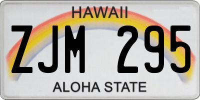 HI license plate ZJM295