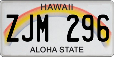 HI license plate ZJM296