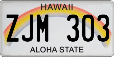 HI license plate ZJM303