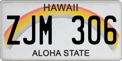 HI license plate ZJM306