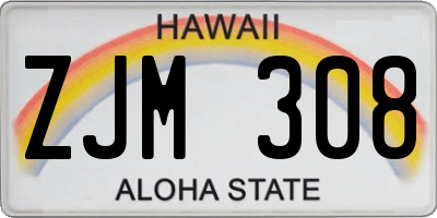 HI license plate ZJM308