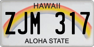 HI license plate ZJM317