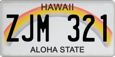 HI license plate ZJM321