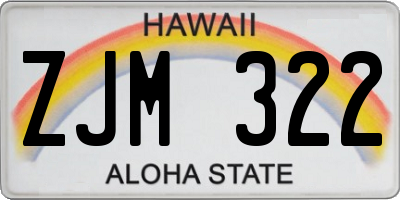 HI license plate ZJM322