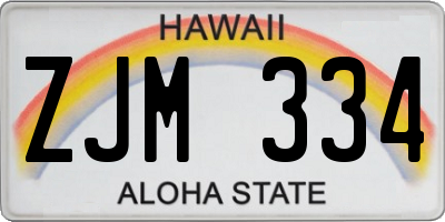 HI license plate ZJM334