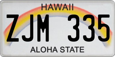 HI license plate ZJM335