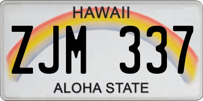 HI license plate ZJM337