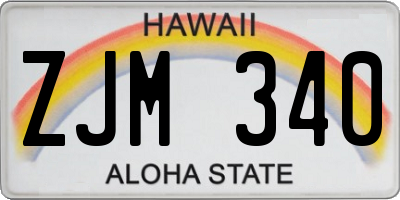 HI license plate ZJM340