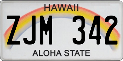 HI license plate ZJM342