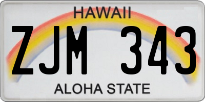 HI license plate ZJM343