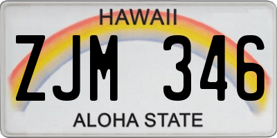 HI license plate ZJM346