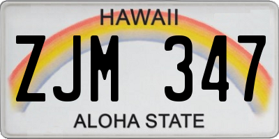 HI license plate ZJM347