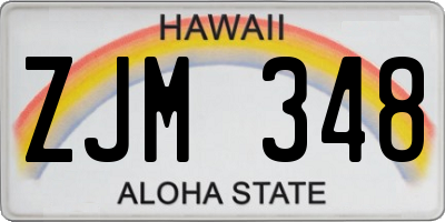 HI license plate ZJM348