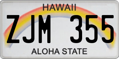 HI license plate ZJM355