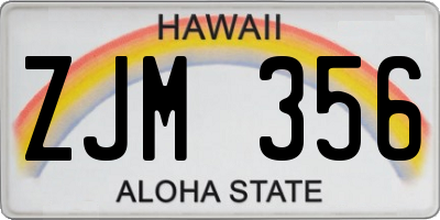 HI license plate ZJM356