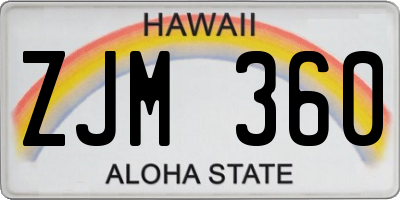 HI license plate ZJM360