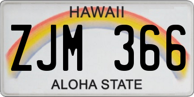 HI license plate ZJM366