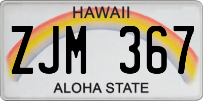 HI license plate ZJM367