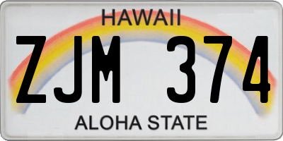 HI license plate ZJM374