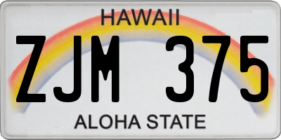 HI license plate ZJM375