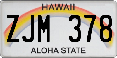 HI license plate ZJM378