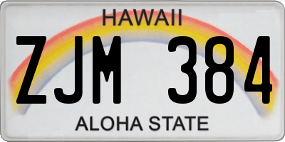 HI license plate ZJM384