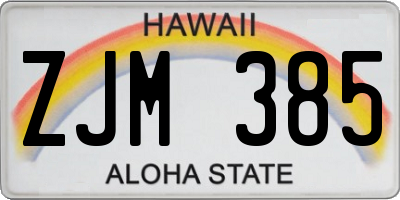 HI license plate ZJM385