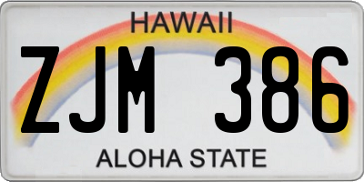 HI license plate ZJM386