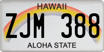 HI license plate ZJM388