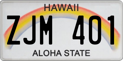 HI license plate ZJM401