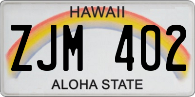 HI license plate ZJM402