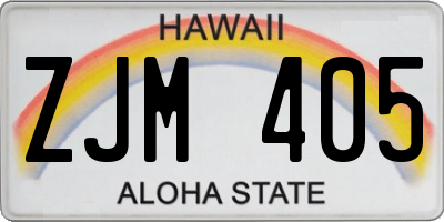 HI license plate ZJM405
