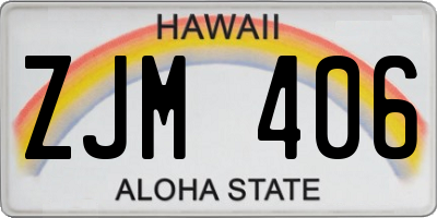 HI license plate ZJM406
