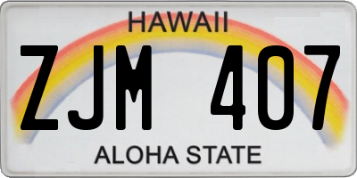 HI license plate ZJM407
