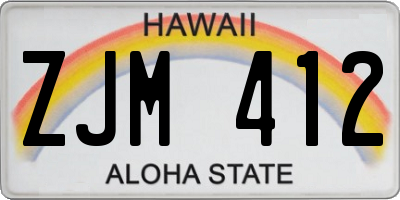 HI license plate ZJM412