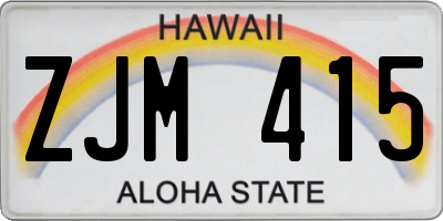 HI license plate ZJM415