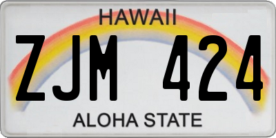 HI license plate ZJM424