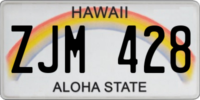 HI license plate ZJM428