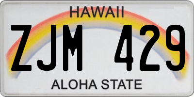 HI license plate ZJM429