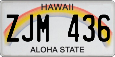 HI license plate ZJM436