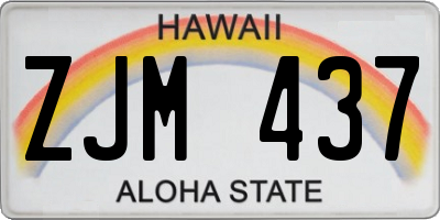 HI license plate ZJM437