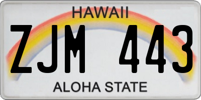 HI license plate ZJM443