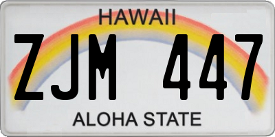 HI license plate ZJM447