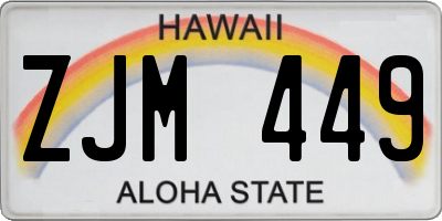 HI license plate ZJM449