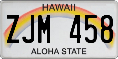 HI license plate ZJM458