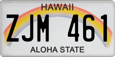 HI license plate ZJM461