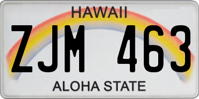 HI license plate ZJM463