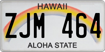 HI license plate ZJM464