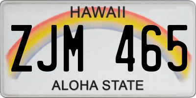 HI license plate ZJM465