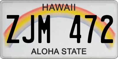 HI license plate ZJM472